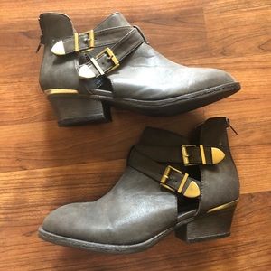 Bethany Mota Leather Ankle Boots Heel Booties 8